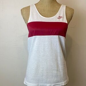 Vintage Nike Tank with POP of RED wide stripe across chest